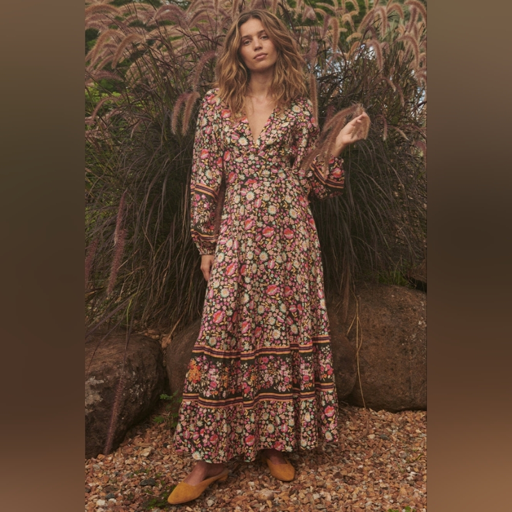 Spell + Free People MEDIUM Impala Lily Gown Maxi Dress Night Blossom MSRP $379